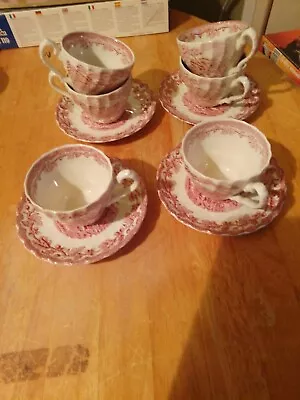 Buy Vintage Myotts - Fine Staffordshire Ware - Country Life -6 Tea Cups & 4 Saucers • 12£