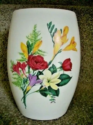 Buy New Devon Pottery Newton Abbot Floral Oval Vase Retro  • 7£
