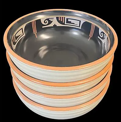 Buy Beautiful Set Of 4 Noritake Stoneware 8682 Desert Fire 6 1/2 Cereal Bowls • 94.86£