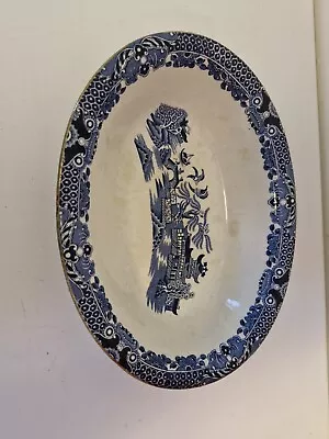 Buy Burleigh Ware Large Oval Bowl BNWT Blue Willow  • 2.99£