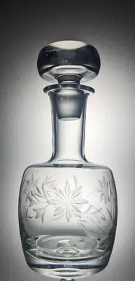 Buy Vintage Hand Blown Lead Crystal Floral Cut Glass Mallet Decanter - 26 Cm, 1 Kg • 25£