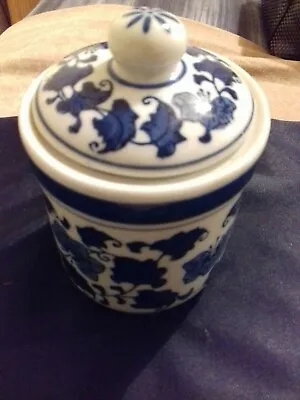 Buy Gryphonware Blue Flowered Jar With Lid #2301170 ( Collectable )  ## • 7.99£