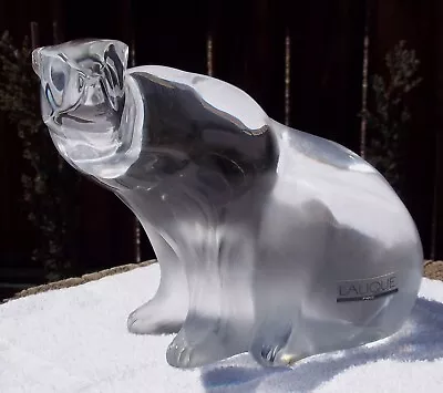 Buy Vintage Lalique Frosted Clear Crystal Figurine Sculpture Polar Bear Statue W/Box • 319.33£
