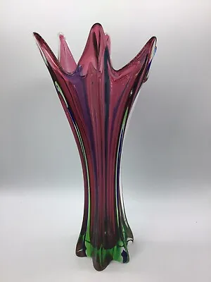 Buy Murano Sommerso 6 Finger Hand Blown Smooth Pontil (Cranberry/Green/Watermelon) • 107.84£
