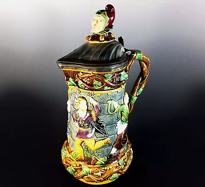 Buy FINE, RARE, VERY LARGE 19th. C MINTON MAJOLICA TOWER JUG – EXCELLENT CONDITION • 425£