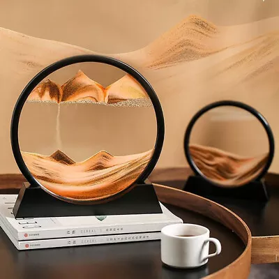 Buy Moving Sand Art Picture Glass 3D Hourglass Deep Sea Sandscape Quicksand Painting • 6.95£