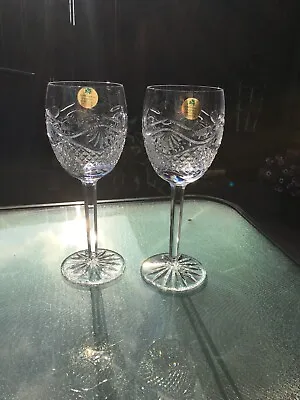 Buy Pair Of Irish Crystal Long Stemmed Wine Glasses • 29.99£