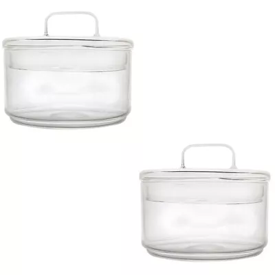 Buy  2 Pcs Snack Holder Dessert Bowl Glass Dome Lid Containers For Food Decorate • 21.85£