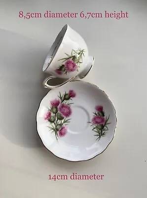Buy Colclough Pink Thistle Tea Cup & Saucer Plate 1950s Gilded • 15£
