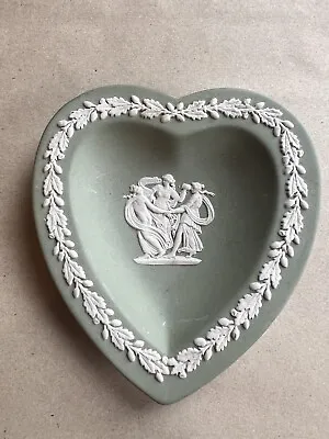 Buy Classic Wedgewood Heart Shaped Green Ashtray- White Insert • 0.99£