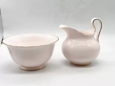 Buy Vintage Tuscan Fine English Bone China Pink Gold Gilt Rim Milk Jug & Sugar Bowl • 18.99£