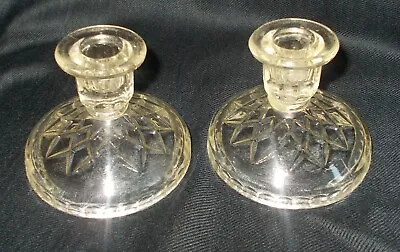 Buy 2x Vintage Cut Glass Candle Holders • 24.50£