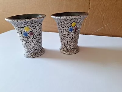 Buy Pair Of West German Jopeko Keramik Crackle Glaze Vases Fantastic Condition  • 29.99£