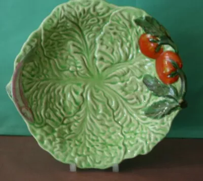 Buy Vintage Wade Heath Majolica Green Leaf Salad Bowl With Tomato And Fish C.1930's • 14.50£