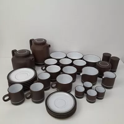 Buy Hornsea Lancaster Vitramic Tea Set X33 Teapot Cups Saucers Bowls Brown -WRDC • 10.50£