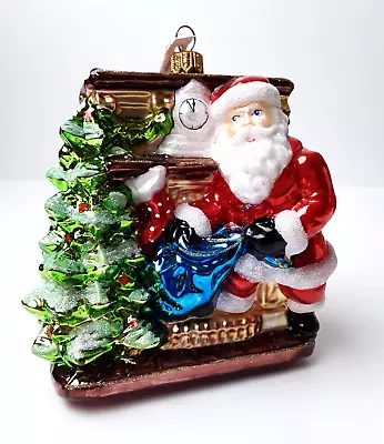 Buy Glassware Art Studio Christmas Ornament SANTA GIFT BAG & CHIMNEY Poland • 33.20£