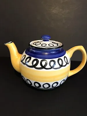 Buy Blue & Yellow Teapot James Sadler Reckless For Whittard Of Chelsea • 10£