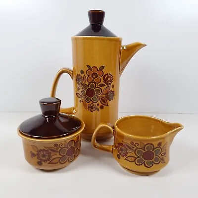 Buy Royal Worcester Palissy Pottery Sierra Coffee Pot Sugar Bowl Creamer Milk Jug • 28.22£