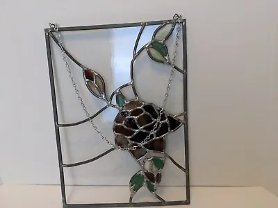 Buy Stained Glass Light Catcher Muli- Colored 10.5 ×14.25  W/Chain Grapes • 63.25£
