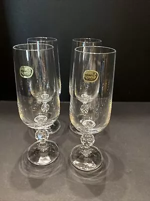 Buy 4 Bohemia Crystal Wine Glasses Made In Czechoslovakia • 23.63£
