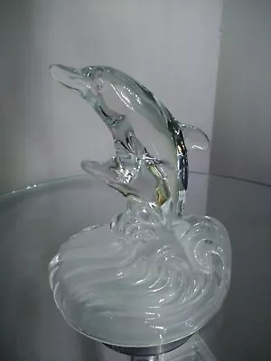 Buy Dolphin And Calf Glass Ornament Marine Sea Figurine Lead Crystal Rcr • 15£