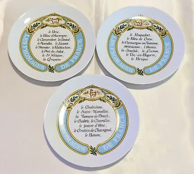 Buy Set Of 3 Vintage French Limoges Porcelain Cheese Plates Fromage Hand Painted • 24.12£