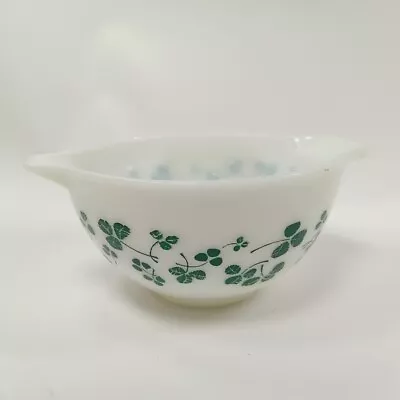 Buy Pyrex Bowl Green White Clover Leaf Pattern Dip Bowl Tableware Vintage 19cm • 9.99£