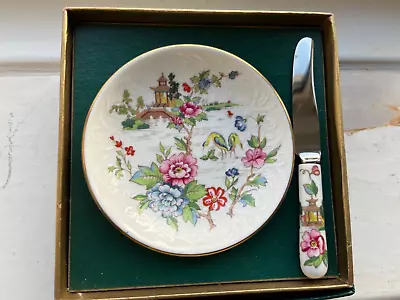 Buy Crown Staffordshire Butter Pat And Knife Pagoda Design • 7.50£