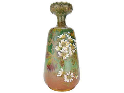 Buy Antique Victorian Carlton Ware Vase Floral Design On Green Salt Glaze W & R 30cm • 129.99£