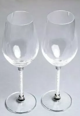 Buy Pair Of Wine Glass Crystal Cut Swarovski Element Wedding Present & Gift Box • 23.99£