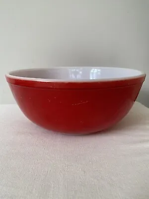 Buy Vintage JAJ PYREX SPRAYWARE Red/White Large Mixing Bowl  • 40£