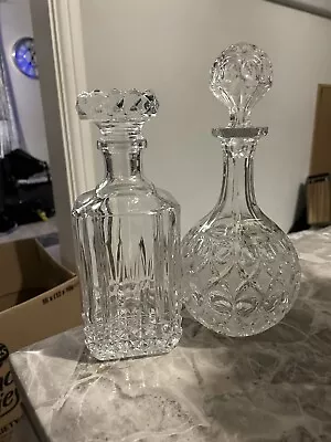 Buy Pair Of Cut Glass Decanters • 20£