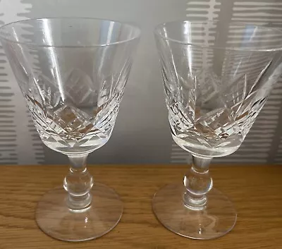 Buy Stuart Crystal 2 XGlengarry Cut Pattern Wine Glasses. England Height 11.5cm • 8£