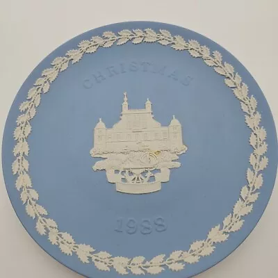 Buy Wedgwood Christmas Plate 1988 Old Observatory Greenwich Blue Jasperware 20.5cm • 12.99£