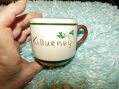 Buy Vintage Creamy Glazed Irish Pottery Cup Carrig Ware Shamrocks From Killarney • 9.50£
