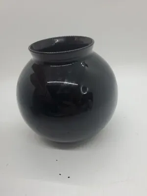 Buy Vintage Black Amethyst Glass  Ball Vase 4  Hand Blown  • 13.28£