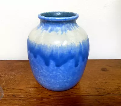 Buy Antique 1920s Blue Drip Glaze RUSKIN ENGLAND Art Pottery Vase • 85£