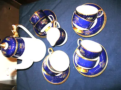 Buy Carltonware China Coffee Set 4758 . Cobalt Blue And Gold .20pieces • 85£
