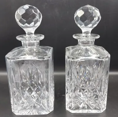 Buy 2 X Cut Glass Crystal Square Decanters (W/47) • 9.99£