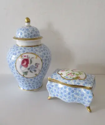 Buy Delightful Antique Continental Porcelain Jar & Cover & Pill Box • 12£