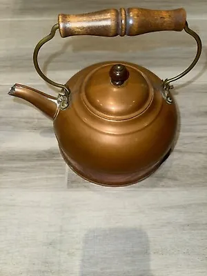 Buy Paul Revere Copper Kettle Vintage Tea Pot 1801 Revere Ware Wood Handle Rome NY • 29.99£