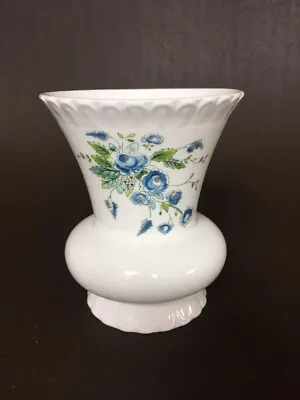 Buy Vintage Coalport Bone China White Trumpet Vase Blue Floral Pattern Ex Cond • 4.50£