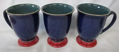 Buy Denby Harlequin Green Blue Red Footed Mug4 1/4 , Set Of 3 • 29.26£