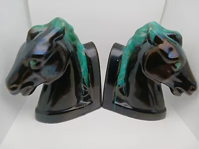 Buy Vintage Blue Mountain Pottery Horse Head Book Ends • 23.18£