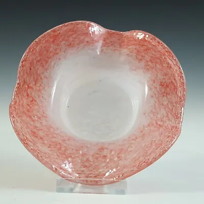 Buy SIGNED Vasart Pink & White Mottled Glass Bowl B043 • 20£