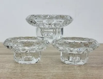 Buy Vintage Luminarc Bolsuis France Crystal Glass Candle Holders X3 Botive Candles. • 15£