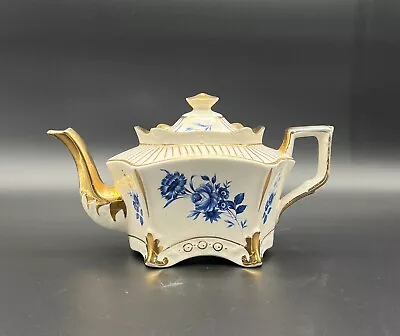 Buy Arthur Wood Hexagonal Teapot Blue Floral GOLD Trim Stunning Vintage • 28.34£