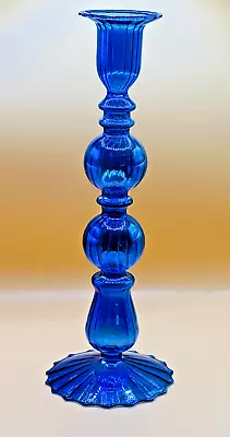 Buy Blue  Opalescent Glass Candlestick • 15£
