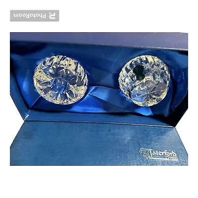 Buy Waterford Crystal Vintage Tapered Glass Candle Holders Set Of 2 Round In Box New • 52.03£