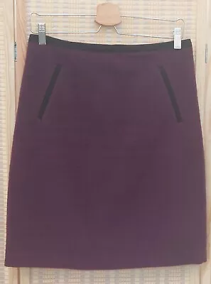 Buy MARKS & SPENCER M&S Blackberry Deep Purple Wool Blend Pencil Skirt Size 10 VGC  • 8£